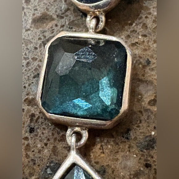 3 stone IPPOLITA Silver 925 Rock Candy stone Drop Blue/Teal/Green earrings $685 - Picture 3 of 7